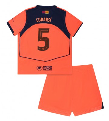 Lacne Dětský Futbalové dres Barcelona Pau Cubarsi #5 2025-26 Krátky Rukáv - Tretina (+ trenírky)